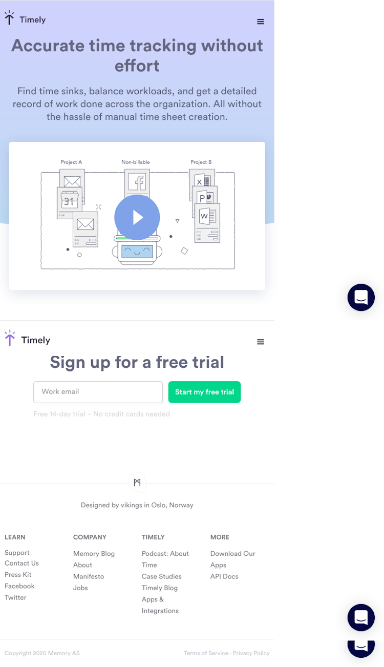 Timely  Landing Page Design