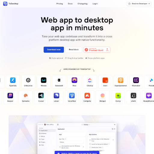 ToDesktop  Landing Page Design