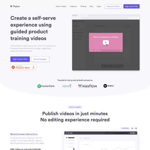 Trainn  Landing Page Design