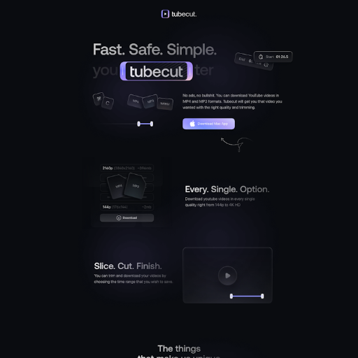 Tubecat  Landing Page Design