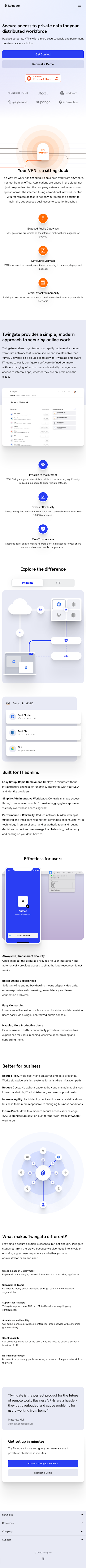 Twingate  Landing Page Design