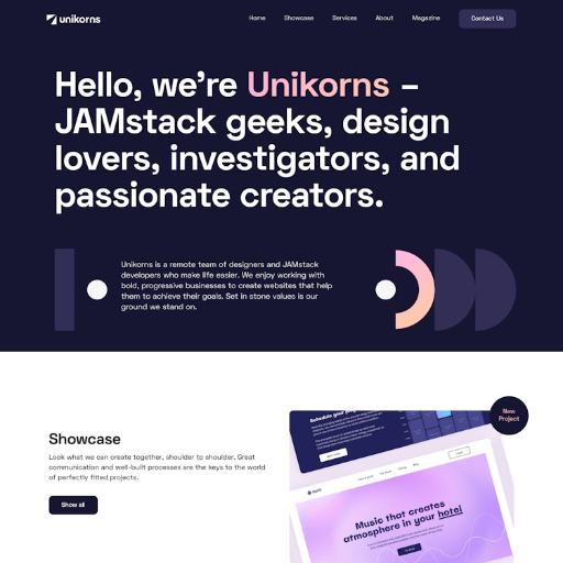 Unikorns  Landing Page Design