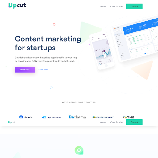 Upcutstudio  Landing Page Design