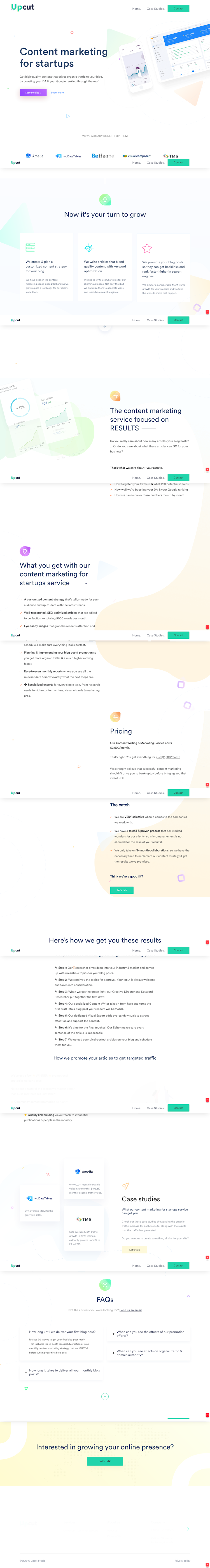 Upcutstudio  Landing Page Design