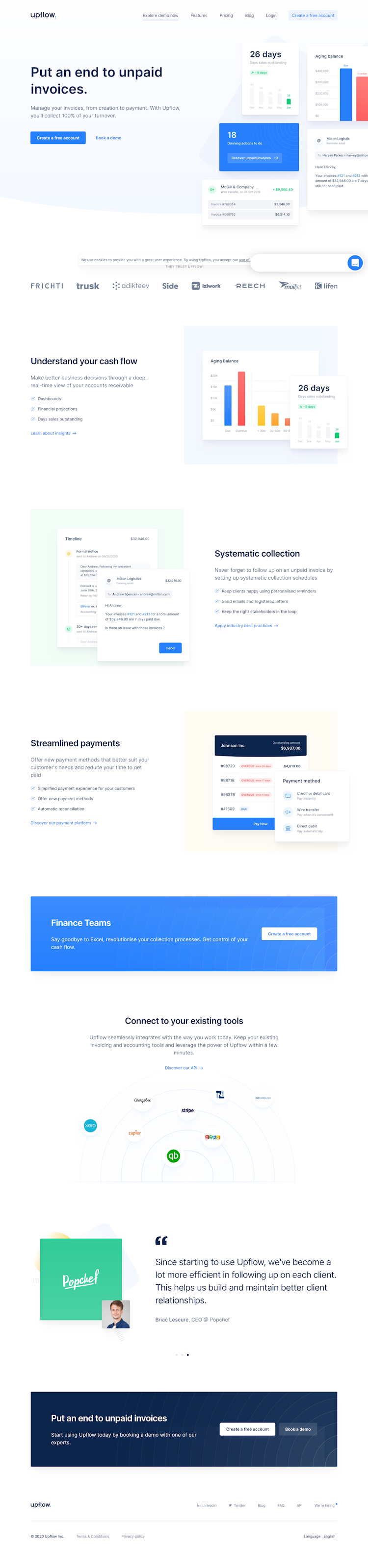 Upflow  Landing Page Design