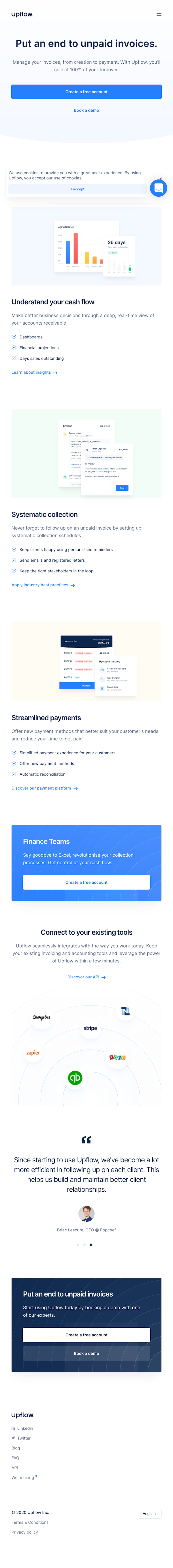 Upflow  Landing Page Design