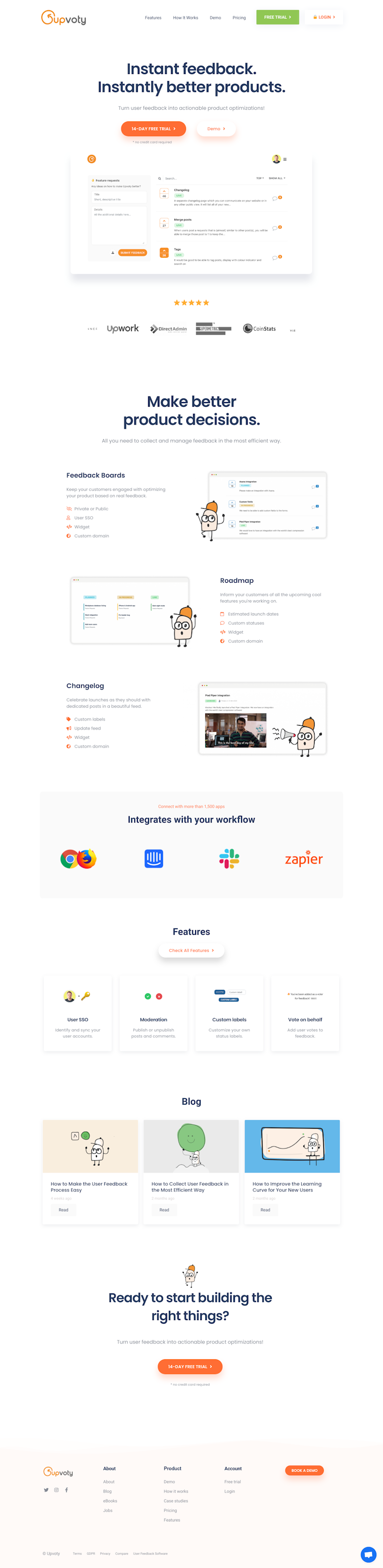 Upvoty  Landing Page Design