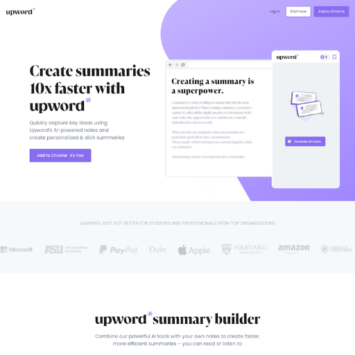 Upword  Landing Page Design