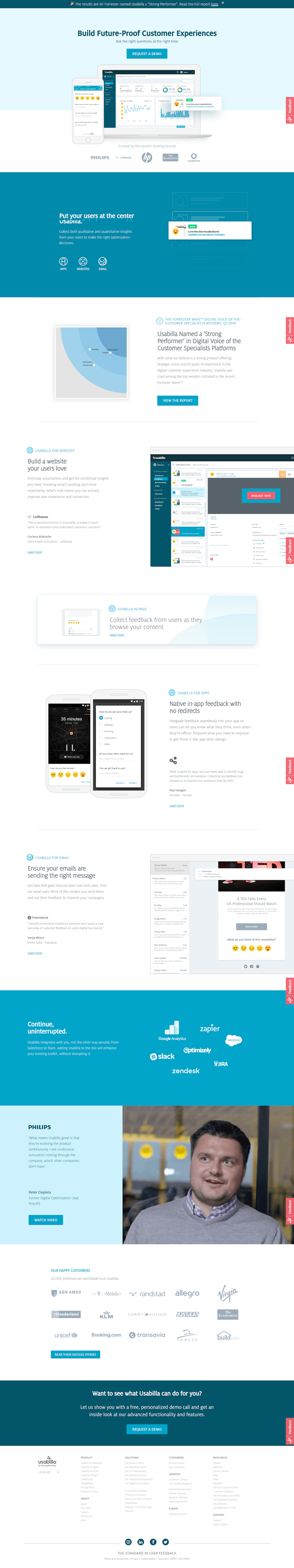 Usabilla  Landing Page Design