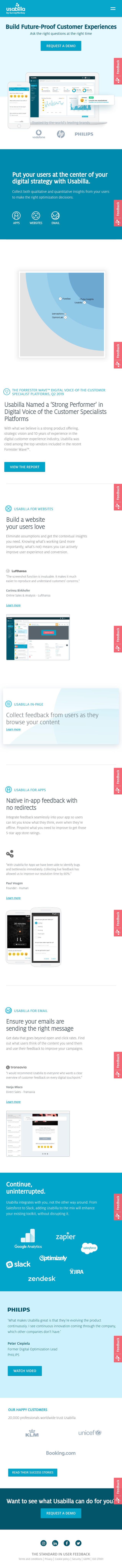 Usabilla  Landing Page Design