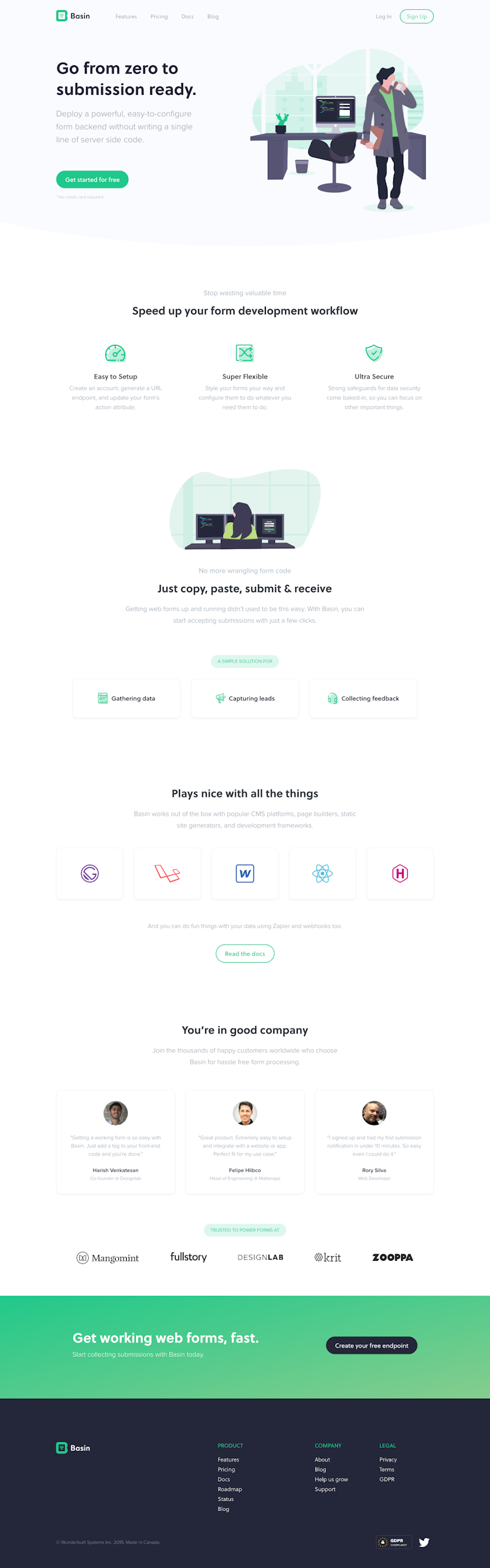 Usebasin  Landing Page Design