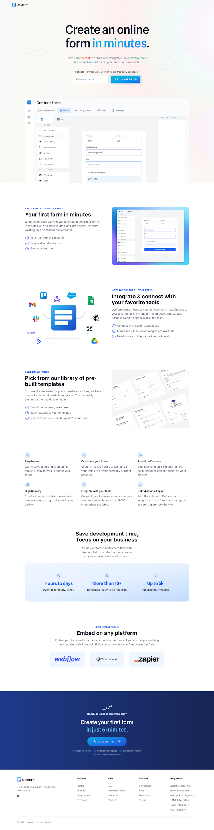 Useform  Landing Page Design