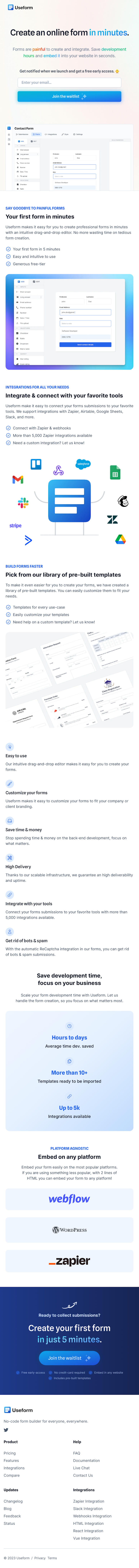 Useform  Landing Page Design