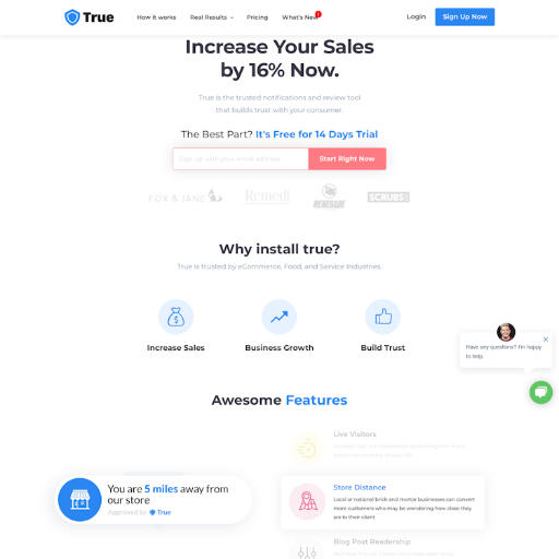 Usetrue  Landing Page Design