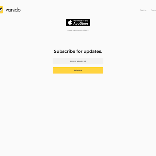 Vanido  Landing Page Design