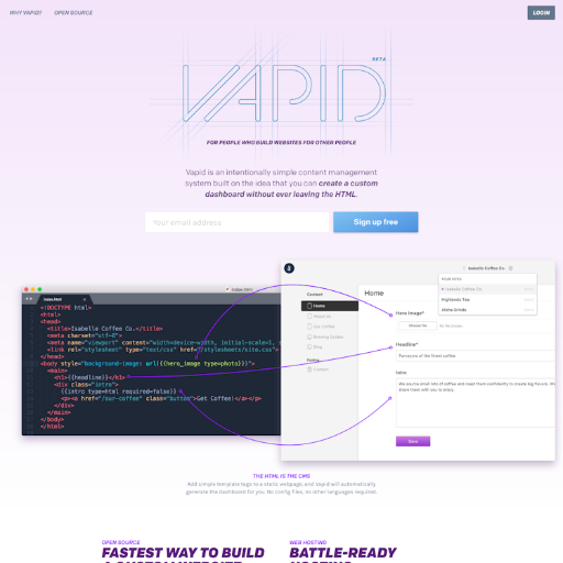 Vapid  Landing Page Design