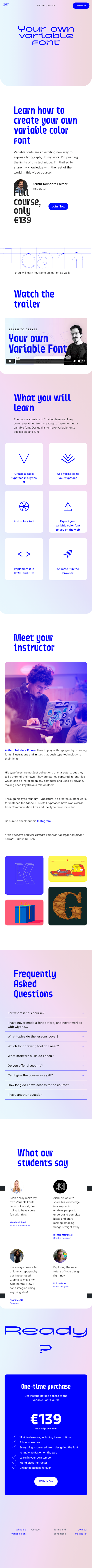 Variable Font Course  Landing Page Design