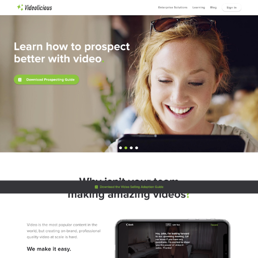 Videolicious  Landing Page Design