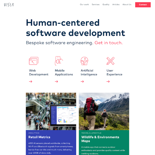 Visla  Landing Page Design