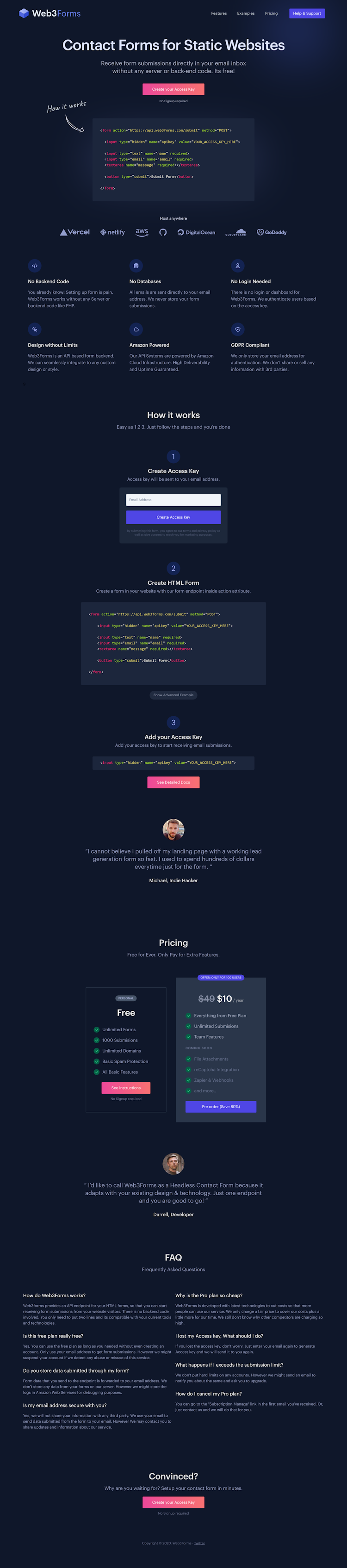 Web3forms  Landing Page Design