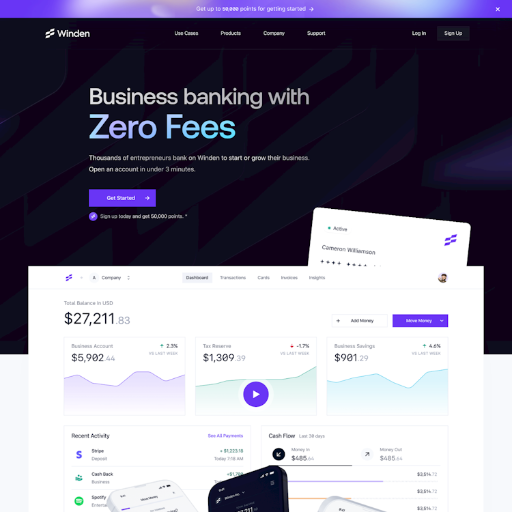 Winden  Landing Page Design