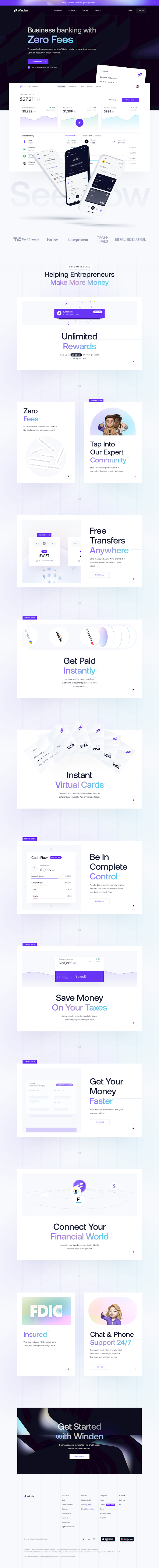 Winden  Landing Page Design