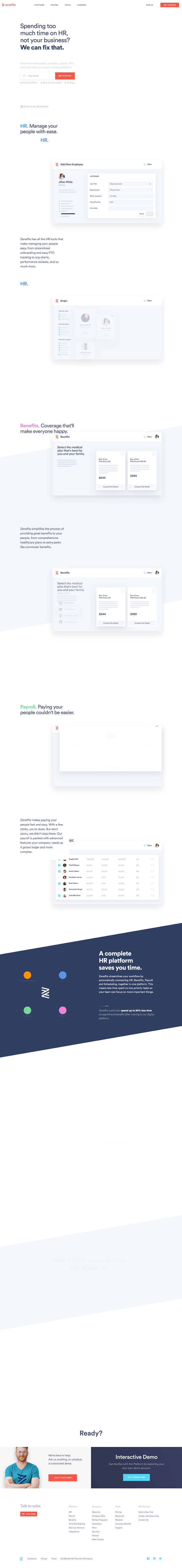 Zenefits  Landing Page Design