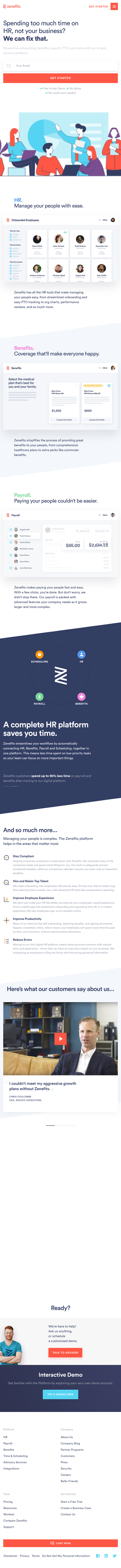 Zenefits  Landing Page Design