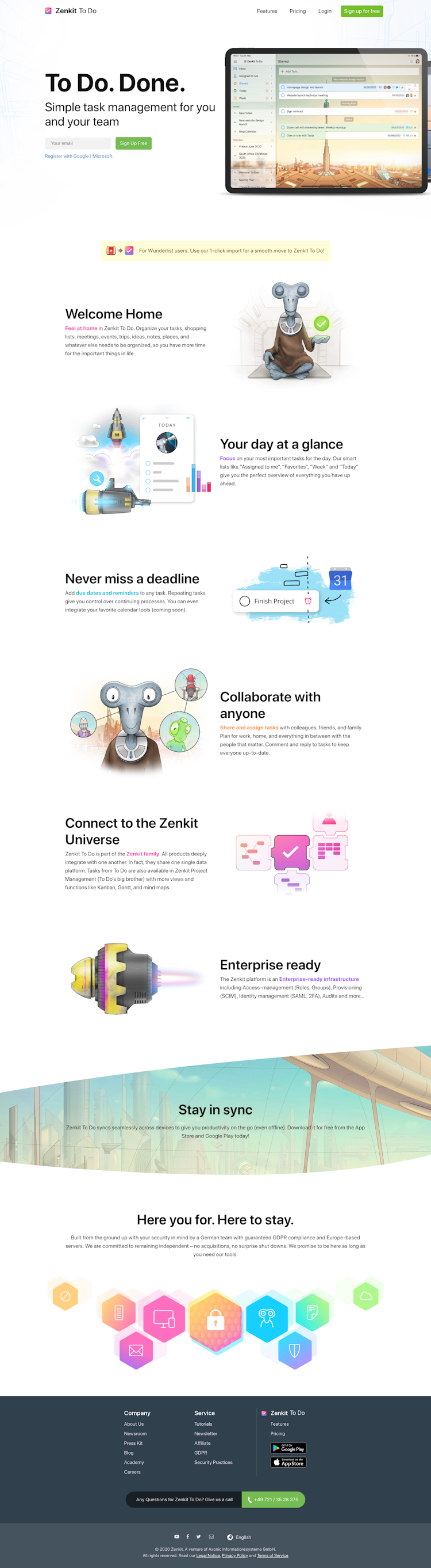 Zenkit  Landing Page Design