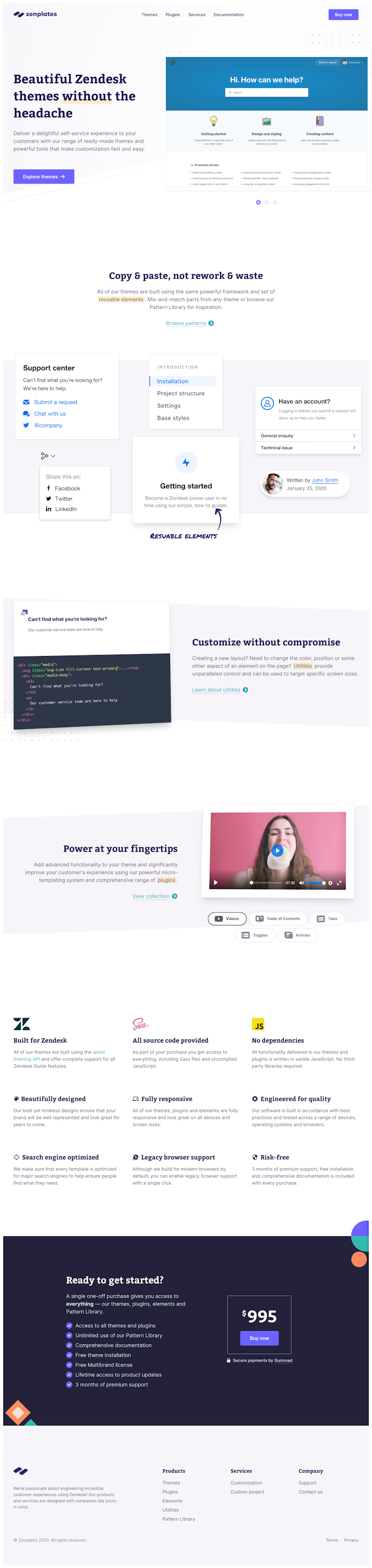 Zenplates  Landing Page Design