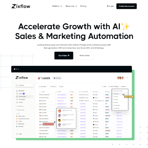 Zixflow  Landing Page Design