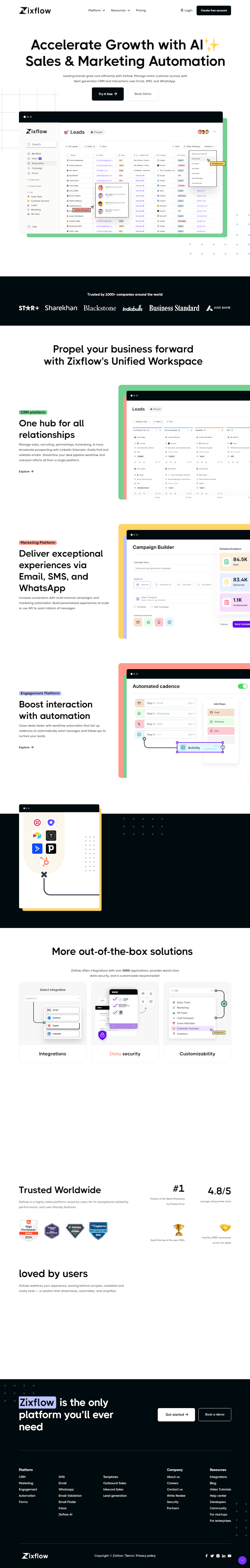 Zixflow  Landing Page Design